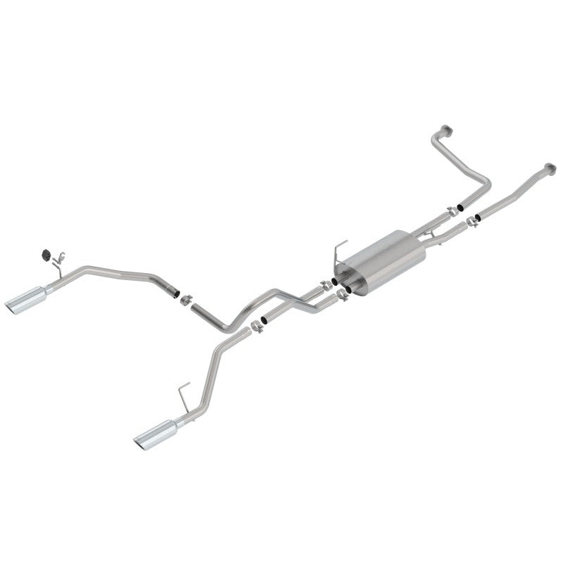 Borla S-Type True Dual Cat-Back Exhaust system with 4-inch bright chrome tips for 2017-2024 Nissan Titan