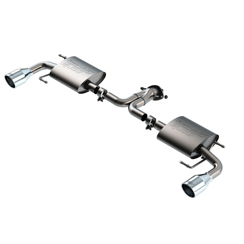 Borla S-Type axle-back exhaust with T-304 stainless steel piping and dual 4-inch bright chrome tips for Mazda CX-5.