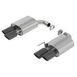 Borla S-Type axle-back exhaust system with 2.5-inch piping and dual 4-inch black chrome tips for S550 Mustang GT.