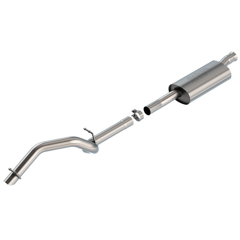 Borla 140822 Climber cat-back exhaust system with T-304 stainless steel piping and a high-clearance turn-down tip.