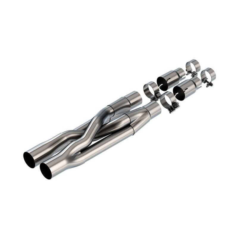 Borla SwitchFire T-304 stainless steel X-pipe assembly with adapters and clamps for 2018-2023 Mustang GT.
