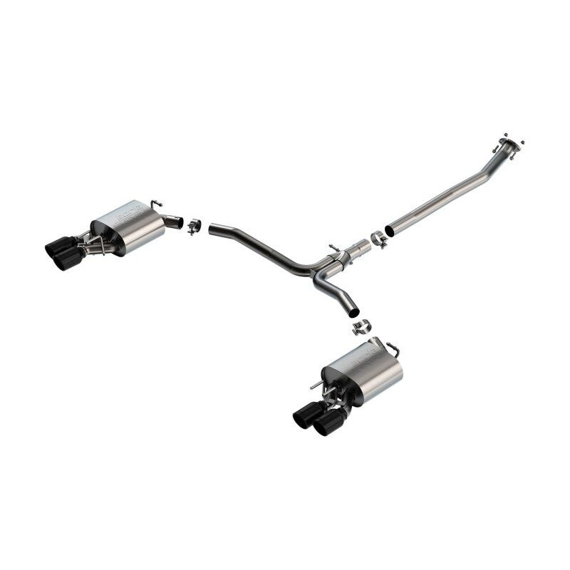 Borla S-Type cat-back exhaust system with quad black chrome tips for 2018-2024 Toyota Camry XSE.