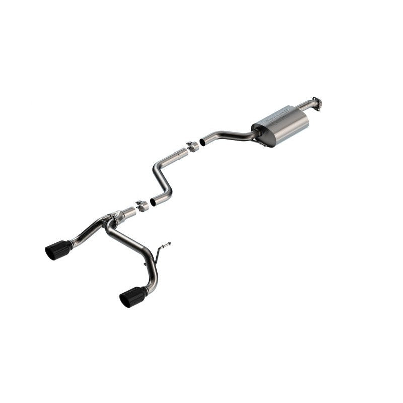 Borla S-Type cat-back exhaust system with 2-inch T-304 stainless steel piping and dual black chrome tips for Suzuki Jimny.