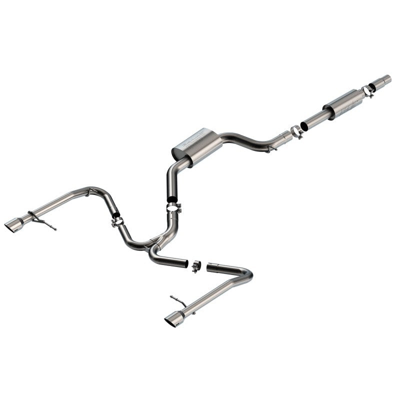 Borla S-Type cat-back exhaust system with T-304 stainless steel piping and dual brushed tips for VW Jetta GLI.