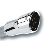 Mirror-polished Borla T-304 stainless steel exhaust tip with 3.5-inch intercooled rolled angle cut outlet.