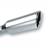 Borla mirror-polished T-304 stainless steel 4-inch round rolled angle-cut exhaust tip with embossed logo