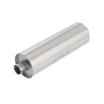 Borla 401158 T-304 stainless steel universal truck muffler with 2.75-inch notched necks and 7.75-inch round body.