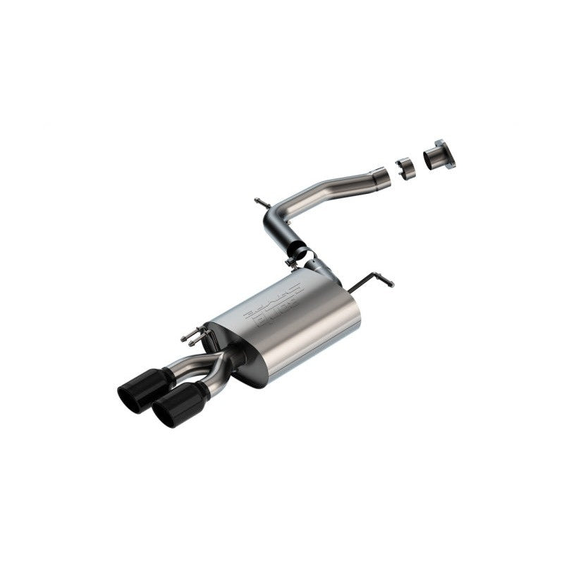 Borla S-Type axle-back exhaust system with dual 3.5-inch black chrome stainless steel tips for Palisade and Telluride.