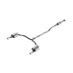 Borla S-Type Cat-Back exhaust system with T-304 stainless steel piping and dual 4.5 inch bright chrome tips for Camry TRD.