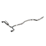 Borla ATAK cat-back exhaust system with T-304 stainless steel piping and dual 4.5 inch black chrome tips for Toyota GR Supra