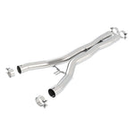 Borla 60548 2.75-inch T-304 stainless steel performance merge X-pipe with installation clamps.