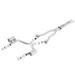 Borla ATAK series catback exhaust system for 6.2L Dodge Challenger, shown without tips for factory valance integration.