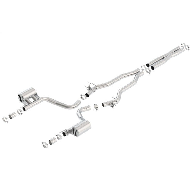 Borla 140667 ATAK Cat-Back exhaust system with T-304 stainless steel piping and active valves for Dodge Charger Hellcat.