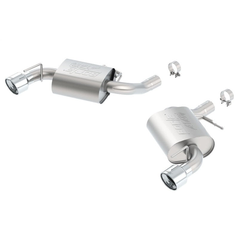 Borla 11923 ATAK rear section exhaust for 2016-2024 Camaro SS featuring 4.5-inch polished stainless steel tips.