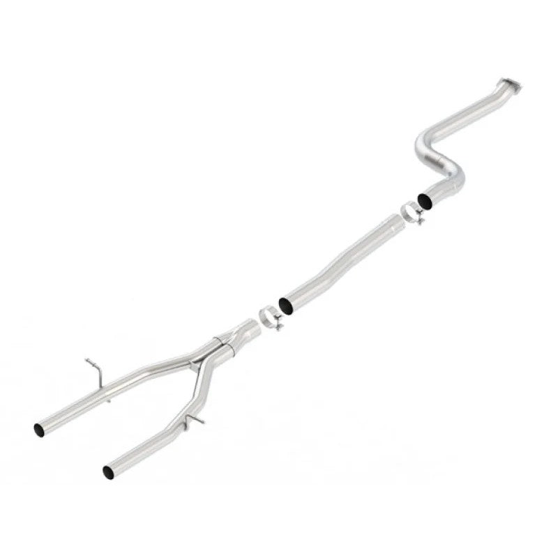 Borla T-304 stainless steel 3-inch mid-pipe and reverse Y-pipe for 2016-2023 Chevrolet Camaro 2.0L Turbo.