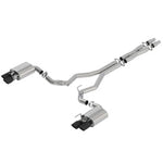 Borla ATAK 3-inch stainless steel cat-back exhaust system with quad black chrome tips for 2018-2023 Ford Mustang GT