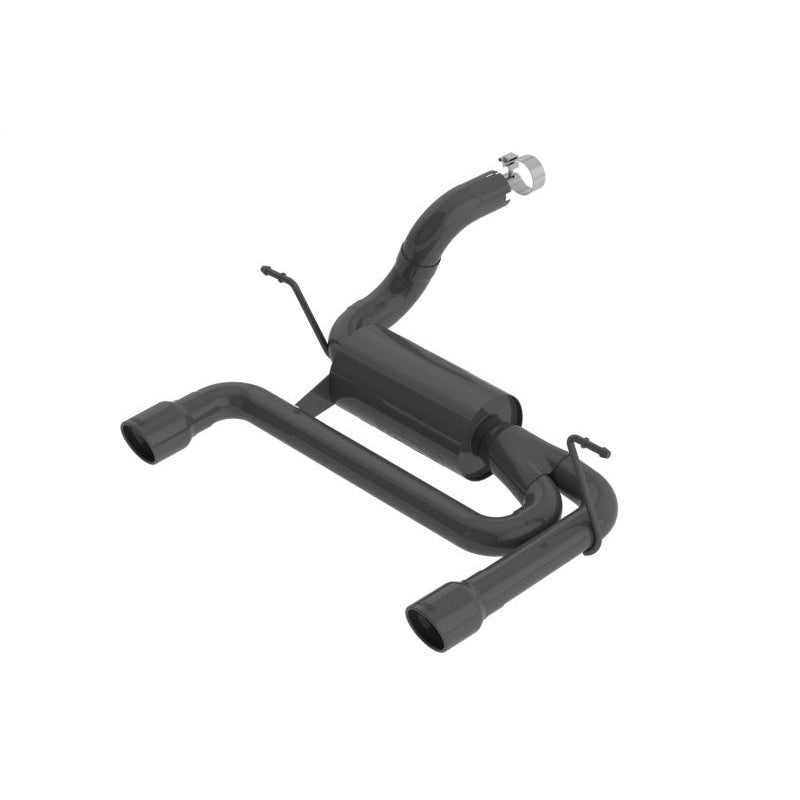 Borla S-Type axle-back exhaust system for Jeep Wrangler JL with black ceramic coated pipes and dual 3.5 inch tips.