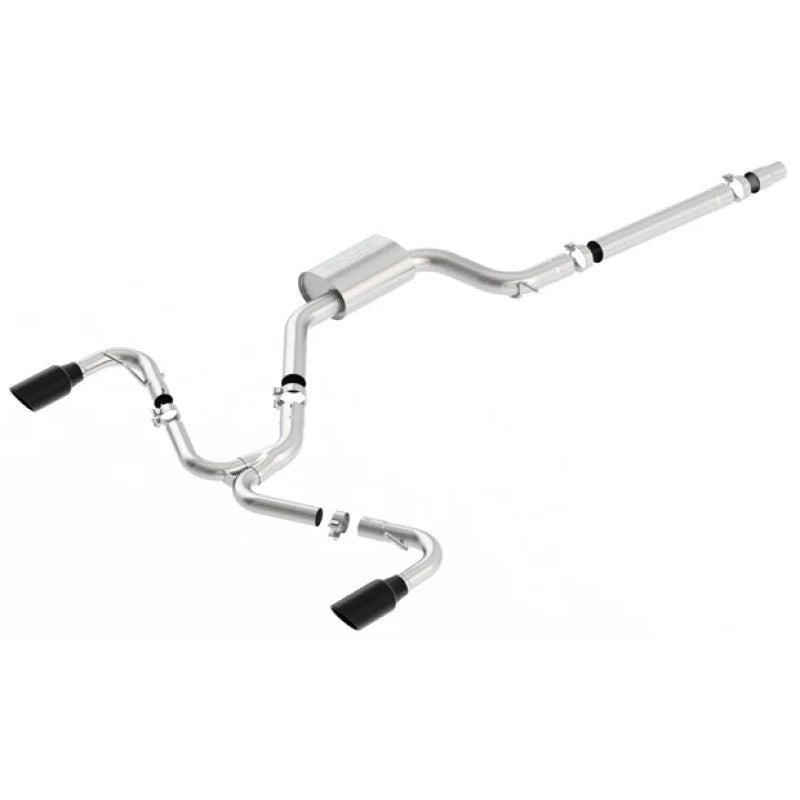 Borla S-Type T-304 stainless steel cat-back exhaust system with dual 4-inch round black chrome tips for VW GTI MK7.5