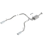 Borla ATAK cat-back exhaust system for Ram 1500 with T-304 stainless steel piping and dual 5-inch bright chrome tips.