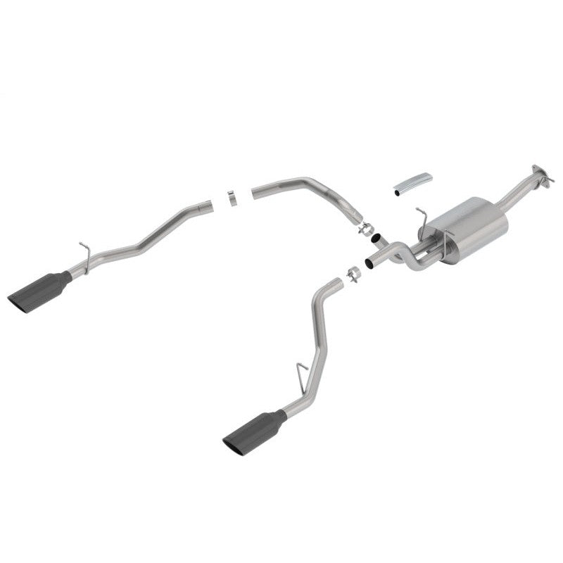 Borla S-Type Cat-Back exhaust system with dual 5-inch black chrome tips for 2019-2024 Ram 1500 5.7L.