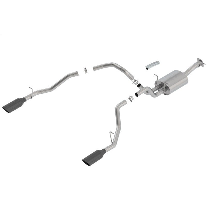 Borla Touring Series cat-back exhaust system with 5-inch black chrome tips for 2019-2024 Ram 1500 5.7L.