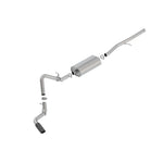 Borla Touring cat-back exhaust system with T-304 stainless steel piping and a 4-inch round black chrome tip.
