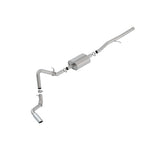 Borla S-Type Cat-Back exhaust system for 5.3L Silverado and Sierra featuring T-304 stainless piping and a chrome tip.