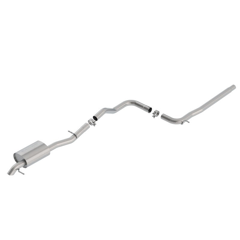 Borla S-Type Cat-Back exhaust system with 2.5-inch T-304 stainless steel piping and turn-down tip for VW Jetta.