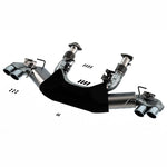 Borla ATAK T-304 stainless steel cat-back exhaust system for C8 Corvette with quad bright chrome 4-inch tips.