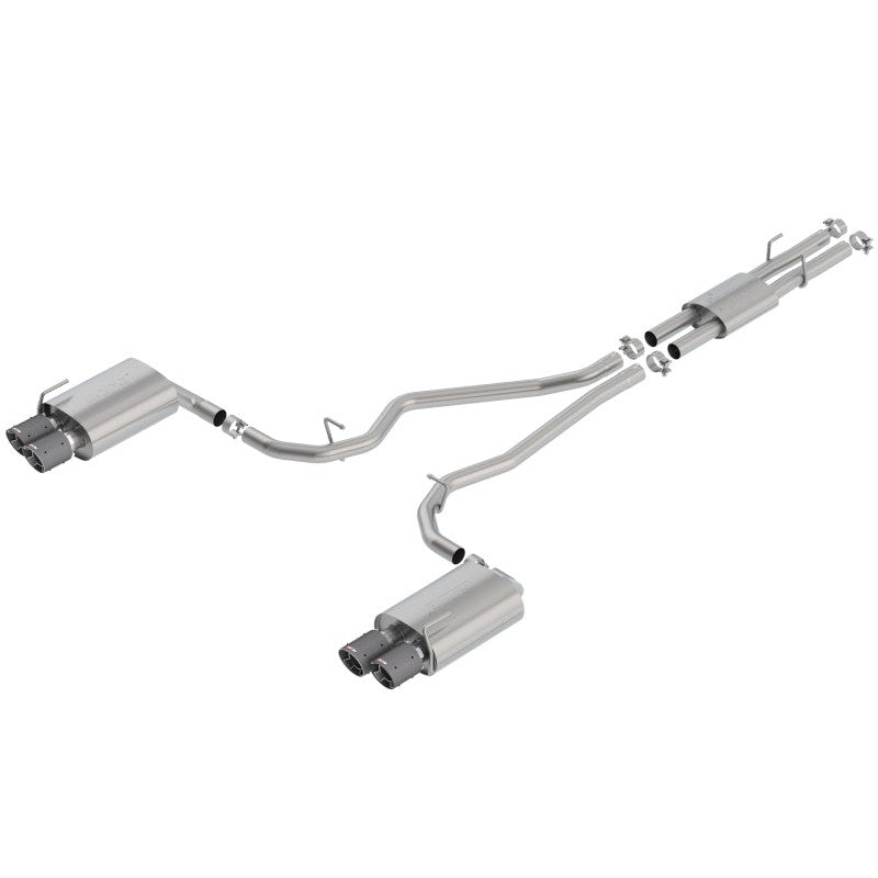 Borla ATAK cat-back exhaust system for 3.0L Ford Explorer with quad 4-inch carbon fiber tips