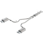 Borla ATAK Cat-Back Exhaust System with 2.25 inch stainless piping and quad 4 inch bright chrome tips.
