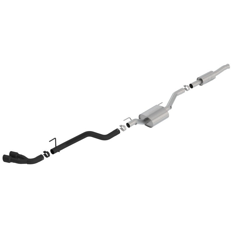 Borla ATAK cat-back exhaust system with black coated dual side-exit tips for 2020-2025 Jeep Gladiator JT.