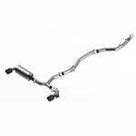 Borla ATAK cat-back exhaust system for 2020-2025 Toyota GR Supra with T-304 stainless piping and carbon fiber tips