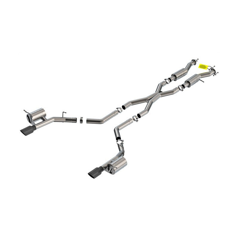 Borla ATAK Cat-Back exhaust system for Dodge Durango Hellcat featuring 3-inch stainless piping and black chrome tips.