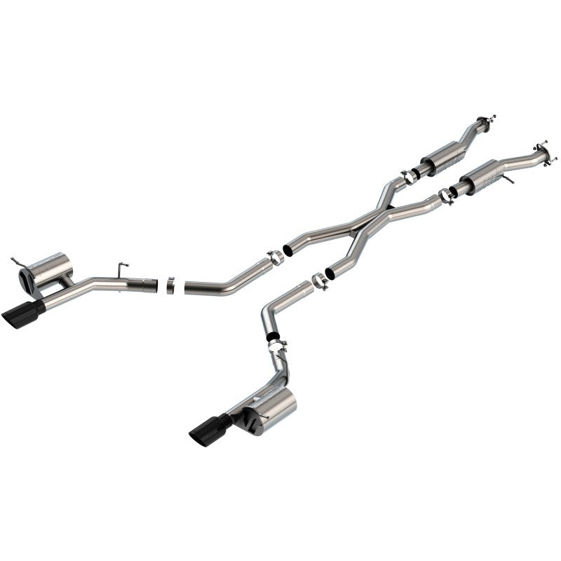 Borla S-Type 3-inch cat-back exhaust system with 4.5-inch black chrome tips for Dodge Durango SRT Hellcat.