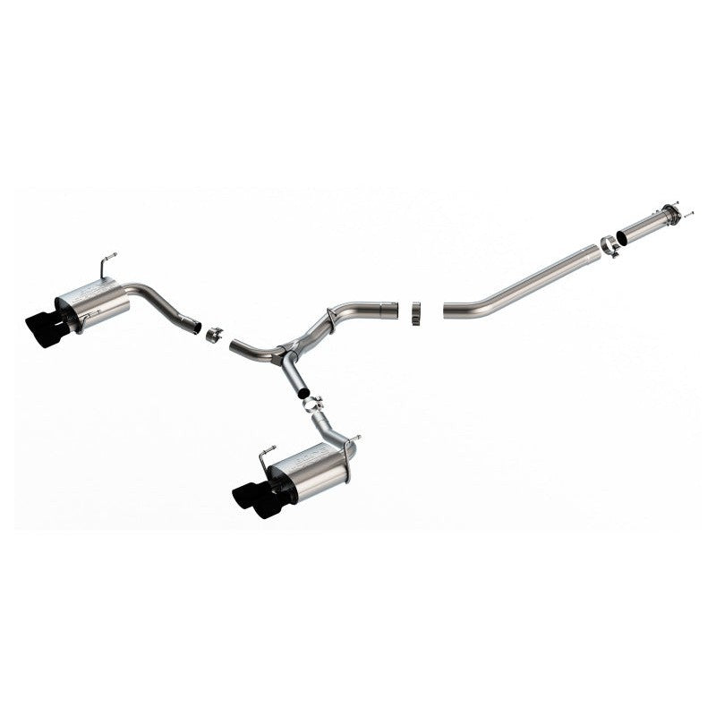 Borla S-Type cat-back exhaust system with quad 3.5-inch ceramic black tips for 2022-2025 Subaru WRX.
