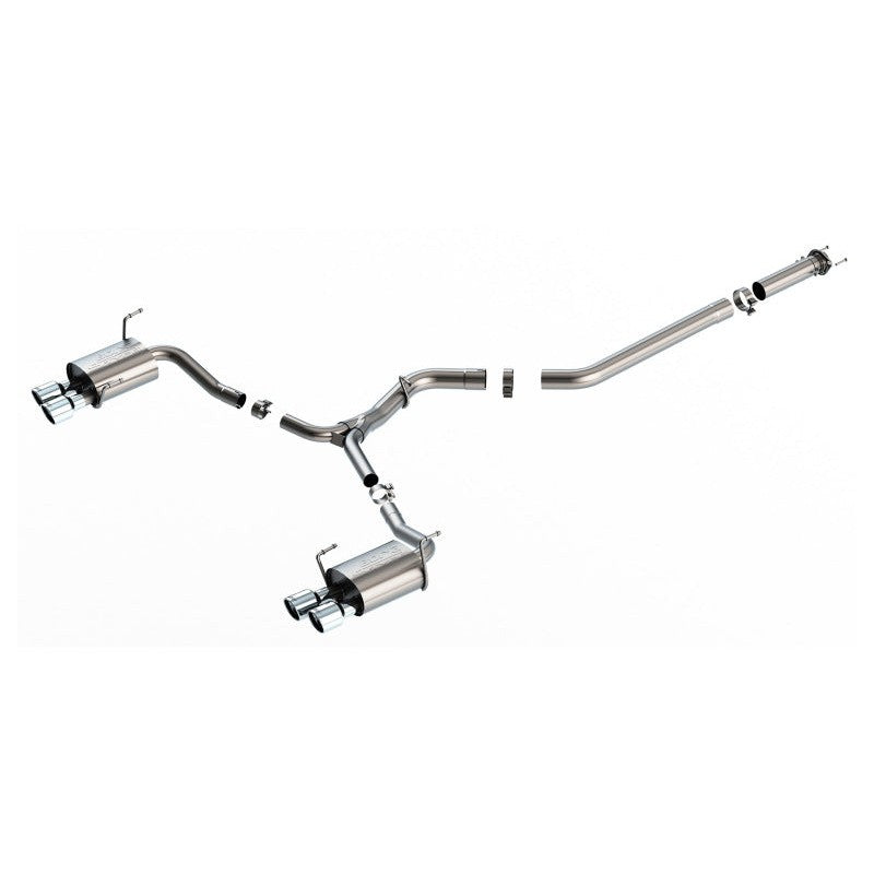 Borla S-Type Cat-Back exhaust system for 2022-2025 Subaru WRX with T-304 stainless steel piping and quad polished tips.