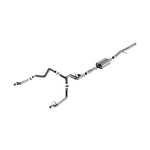 Borla ATAK T-304 stainless steel cat-back exhaust system with mandrel-bent 3.5-inch to 2.75-inch piping.