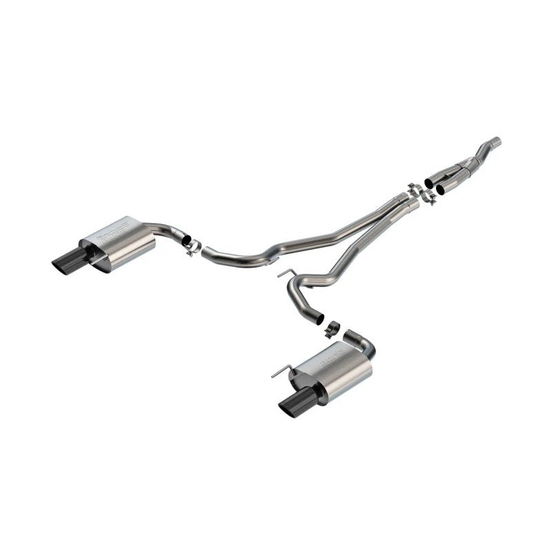 Borla S-Type cat-back exhaust system with 4-inch black chrome tips for 2024-2025 Ford Mustang 2.3L EcoBoost