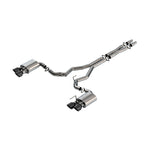 Borla ATAK cat-back exhaust system with 3-inch T-304 stainless steel piping and 5-inch black chrome tips