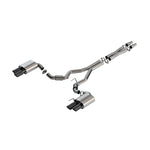 Borla ATAK 3-inch T-304 stainless steel cat-back exhaust with black chrome quad tips for 2024-2025 Mustang GT.