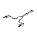 Borla ATAK 3-inch cat-back exhaust system with 4-inch black chrome tips for S650 Ford Mustang GT