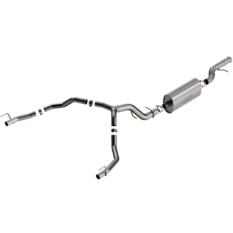 Borla T-304 stainless steel Touring Cat-Back exhaust system for 2021-2025 Cadillac Escalade with mandrel bent piping.