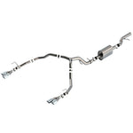 Borla S-Type Cat-Back Exhaust system with T-304 stainless steel piping and dual bright chrome 4-inch tips.