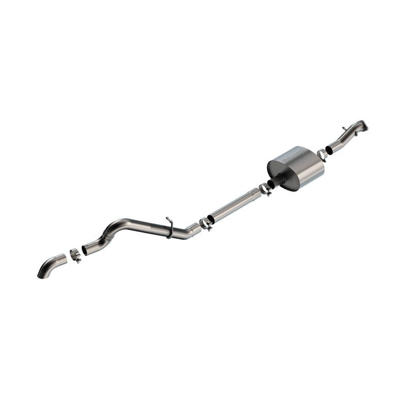 Borla S-Type brushed T-304 stainless steel cat-back exhaust with high clearance turn-down tip for 2021-2025 Ford Bronco.
