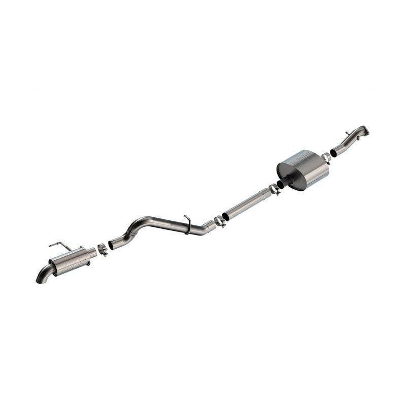 Borla Climber Cat-Back Touring Exhaust with brushed T-304 stainless steel turn down tip for 2021-2025 Ford Bronco.