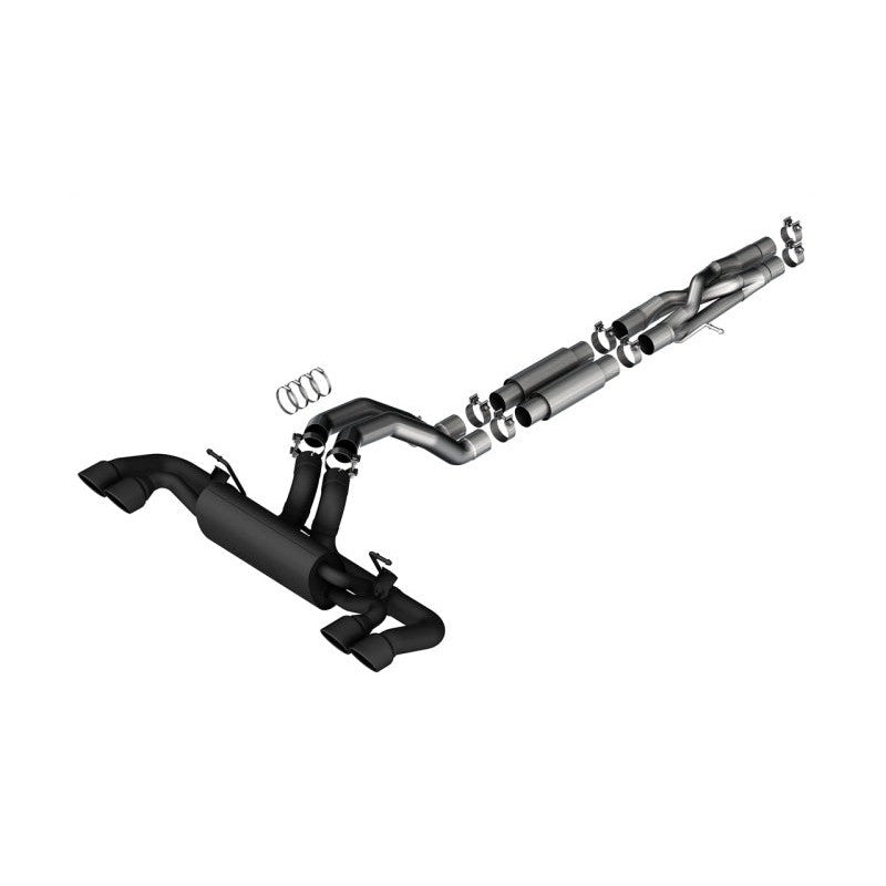Borla S-Type Cat-Back Exhaust with black coated muffler and dual black tips for 2021-2025 Jeep Wrangler Rubicon 392.