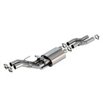 Borla T-304 stainless steel 3-inch ATAK mid-section connection pipe with active exhaust valves for Ford F-150 Raptor.