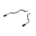 Borla T-304 stainless steel 3-inch tailpipe kit with dual 4.5-inch carbon fiber tips for 2021-2025 Ford F-150 Raptor.