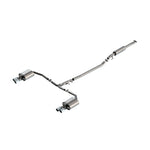 Borla S-Type cat-back exhaust system for Hyundai Sonata N Line featuring T-304 stainless piping and quad chrome tips.